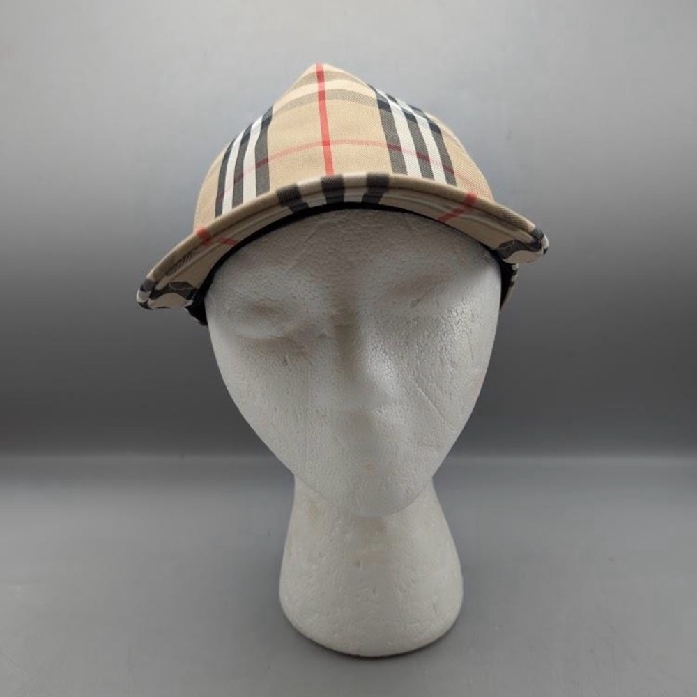 Burberry Beige Plaid Check Print Baseball Cap